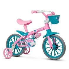 Bicicleta Infantil Aro 12 com Rodinhas Menina Charm - Nathor, 12, Rosa