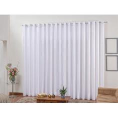 Cortina De Varão Voil Branco 4,00x2,80 Com Forro Microfibra - Confecçõ