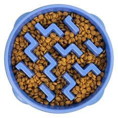 Outward Hound Fun Feeder Slo Bowl, tigela grande de alimentação lenta para cães, 4 xícaras, azul