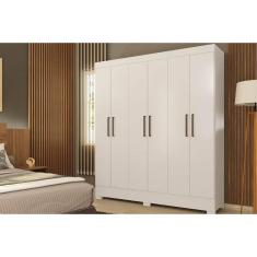 Guarda Roupa Casal 6 Portas e 2 Gavetas Verso Branco - Demóbile