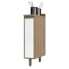 Balcão De Cozinha Com Tampo 20 Cm 1 Porta De Abrir 1 Prateleira Mel Luciane Móveis Vanilla Com Branco