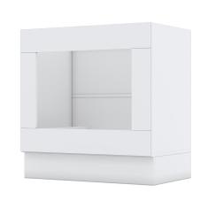 Balcão Forno De Embutir 80cm Americana Branco Com Tampo Nature - Móveis Henn Branco-nature