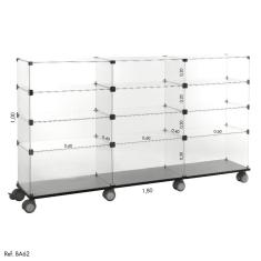 Balcão de Atendimento Modulado em Vidro - 1,80x1,00X0,40