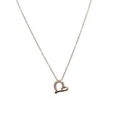 Colar Armazem Rr Bijoux Coração Torcido Com Cristais Rose