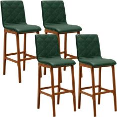 Kit 04 Banquetas Altas Para Cozinha Sala de Jantar Fixa Zoe B04 Facto 