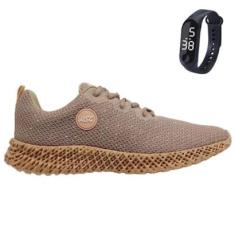 Tênis Feminino Para Academia Caminhada Sola Reta Com Relógio GTB2-Feminino