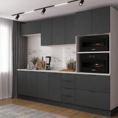 Cozinha Modulada 5 Peças com Tampo com Rodapé Ipanema CabeCasa Madeira