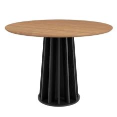 mesa de jantar redonda brianna freijó e preta