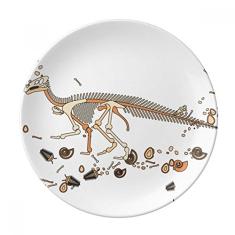 Prato de osso de Dinossauro em Miniatura Decorativo de Porcelana Salver Prato de Jantar