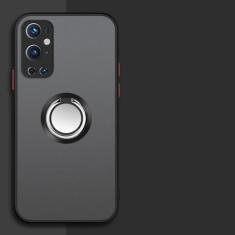 Capa de telefone com suporte de anel magnético para carro para OnePlus ACE 10T 10R 9R 8T 7T 7 8 9 10 Pro TPU macio pára-choque capa traseira de plástico fosco, preta, para OnePlus ACE Pro