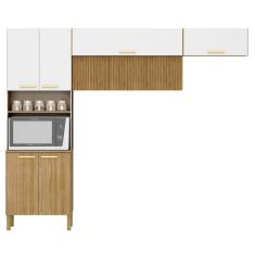 Armário para Cozinha 9 Portas Hamburgo Freijó Supremo Ripado