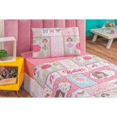 Jogo De Lençol 3 Peças Infantil Cama Solteiro Microfibra Bouti Kids - 