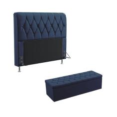 Kit Cabeceira Sirius 195 Para Cama King e Calçadeira Sagitarius Sued A