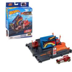Pista Hot Wheels City Lugares Favoritos c/ Carrinho Mattel, Posto De G