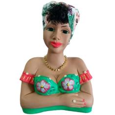 Boneca Namoradeira Morena Grande com Bandana no Cabelo - Verde - Retro