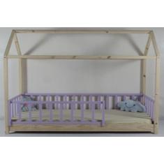 Cama Montessoriana Solteirão Casinha Colorida Madeira Maciça Pinus - P