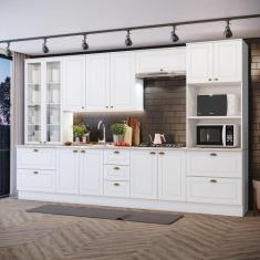 Cozinha Completa 6 Peças Com Cristaleira Branco - CASA 812