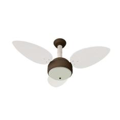 Ventilador de Teto Miray Venti Delta, Marrom pá branca, 110V