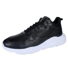 Tenis Sneaker Masculino Couro Palmilha Gel Recortes 3D Macio - Hype, 4