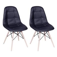 Conjunto 2 Cadeiras Eames Eiffel Botonê - Preto - Abra Casa