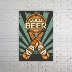 Quadro decorativo bar cerveja bebidas tema boteco - Cold Bee - Fixa Pe