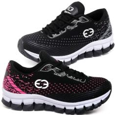 Tênis Infantil Feminino Antiderrapante Fecho Cadarço Kit 2-Feminino