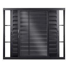 Janela Veneziana de Aluminio de Correr 100x120cm 3 Folhas Topsul Esquadrisul Preto