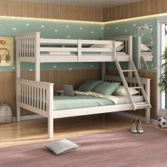 Beliche Solteiro / Casal em Madeira Maciça Moderno Off White