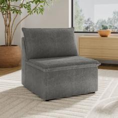 Sofá Modular Central 85cm Zen Cabecasa Madeiramadeira Cinza