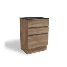 Balcão de Cozinha Maxxi G743 p/ Cooktop 60cm Nogal/Preto Brilho - Kapp