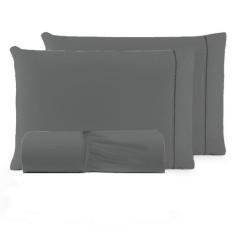 Jogo de Lençol King 3 Peças 180 Fios 100% Algodão Ponto Palito - iBiBo