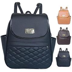 bolsa feminina social para universitária com alça de costas e bolsos -