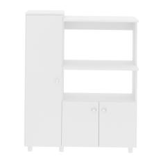 Balcão Multiuso Para Forno E Micro-ondas Com 3 Portas Multimóveis Cr20341 Branco