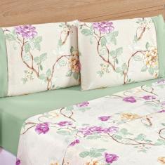 Jogo de lençol solteiro 3pç estampado matelado 200 fios - SAFIRA ENXOV