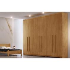 Guarda Roupa 6 Portas e 4 Gavetas c/ Pés Bahia Naturale - Rufato