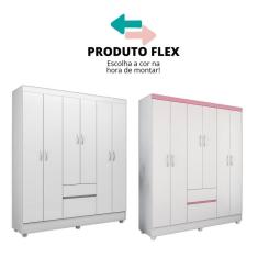 Guarda-roupa 6 Pts 2 Gavetas Flash Ii Branco Demóbile Branco