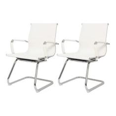 Kit 2 Cadeiras De Escritório Interlocutor Fixa Charles Eames Eiffel Es