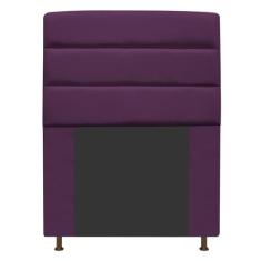 Cabeceira Estofada Turim 90 cm Solteiro Suede Roxo - ADJ Decor
