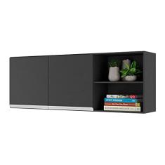 Armário de Cozinha Aéreo 150 cm 2 Portas Veneza Multimóveis Mp3741.898 Preto/branco