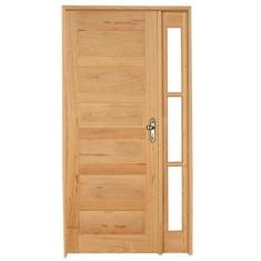 Kit Porta de Madeira Vitrô Esquerda 213cmx110cmx12cm Pe28 Esel