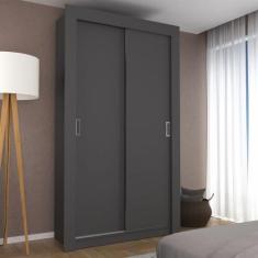 Guarda Roupa Solteiro 2 Portas PH1728 Herval, Grafite/Lineo/Grafite