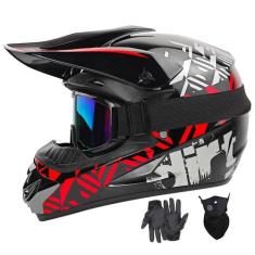 Capacete de motocross SPARK DOT Full Face para adultos vermelho (grand