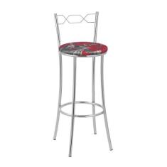 Kit 2 Banquetas Cromadas BC51A de Metal e Assento Espuma D15 Treparoni