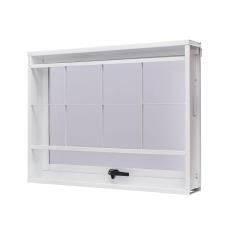 Janela de Aço Maxim-Ar 60x80cm com Grade Quadriculada e Vidro Boreal Unicsol Ramassol Branco