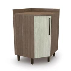 Balcão para Cozinha 1 Porta 90° Evolution Plus Batrol Móveis Tannat/Legno Crema