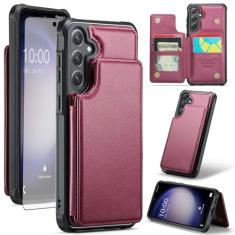 Asuwish Capa de telefone para Samsung Galaxy S23 FE 5G capa carteira com protetor de tela de vidro temperado e bloqueio RFID de couro PU suporte para cartão de crédito acessórios de celular S 23 EF