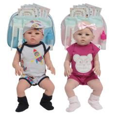 Boneca Bebê Reborn Gêmeos Realistas Com Lindos Acessórios - Cegonha Re