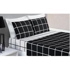 Jogo de Cama Austin Padrão 04 Peças - MAYRA ENXOVAIS, Preto