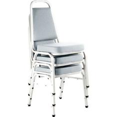 Kit com 3 Cadeiras Empilháveis Linha Hotel Plus Cinza