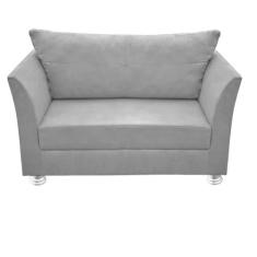 Namoradeira Lisboa 2 Lugares Salão Suede Cinza Claro - Kibarato Móveis